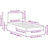  Krevetna konstrukcija Crna 90 x 200 cm Čvrsto borovo drvo | shoptok.hr