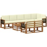  Set vanjskih sofa 9 kom. Prirodna i krem Poliester | shoptok.hr