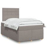 vidaXL Box spring postelja z vzmetnico taupe 120x200 cm blago Cene