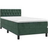 Box spring krevet s madracem tamnozeleni 90x200 cm baršunasti | shoptok.hr