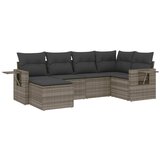 Maison Chic Seti vrtnega pohištva - Vrtna garnitura - Vrtni pohištvo set 6-delna z blazinami siv poli ratan, (21804021) | Shoptok.si