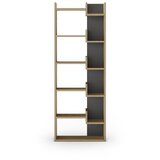 Marckeric Crna/u prirodnoj boji biblioteka u dekoru hrasta 60,5x162 cm Klapo – Cijene