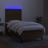  Box spring s madracem LED tamnosmeđi 100x200 cm tkanina | shoptok.hr