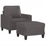  Fotelja s tabureom siva 60 cm od umjetne kože | Eponuda.com