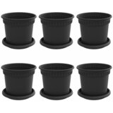  Saksije za biljke 6 pcs Crna Ø 15 x 12 cm Plastika | shoptok.hr