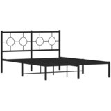  Metalni okvir za krevet s uzglavljem crni 140x190 cm | shoptok.hr