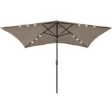 vidaXL Senčnik z LED lučkami jeklo taupe 2x3 m, (20729447) Cene