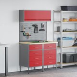  Set radnih ormarića s ladicama s policom 5 pcs Crvena | shoptok.hr