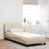  Krevet s madracem krem 90 x 200 cm od tkanine - Krema 90 x 200 cm | shoptok.hr