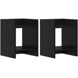  Stalak za biljke s policom 2 pcs Crni Hrast 30 x 30 x 40 cm | shoptok.hr