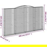  Obokane gabion košare 3 kosa 400x30x220/240 cm pocinkano železo | Shoptok.si