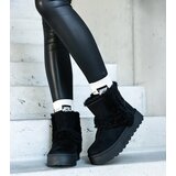  Black eco-suede platform snow boots decorated with fur Peters | shoptok.hr