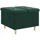  Shranjevalna tabureta Temno zelena 60 x 60 x 45 cm Žamet, (5000208399) | Shoptok.si