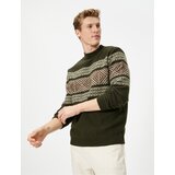 Koton Half Turtleneck Sweater with Ethnic Pattern and Ribbed | Shoptok.si