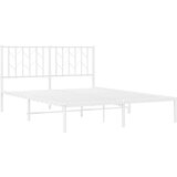  Metalni okvir za krevet s uzglavljem bijeli 140 x 190 cm | shoptok.hr