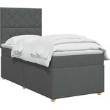  LED okvir za krevet s madracem Tamnosiva 90 x 190 cm Tkanina | shoptok.hr