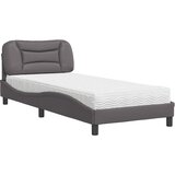  Krevet s madracem Hvar sivi 90 x 200 cm od umjetne kože | shoptok.hr
