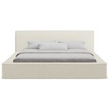 Makamii Krem tapecirani bračni krevet s prostorom za odlaganje i letvičastim okvirom 140x200 cm Noho - | shoptok.hr
