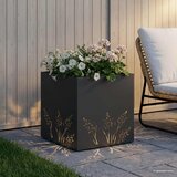  Vrtna saksija Crna 50 x 50 x 49 cm Čelična vrata | shoptok.hr