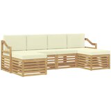  Set vanjskih sofa 6 pcs Bijela i krem 245 x 122,5 x 73 cm | shoptok.hr