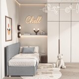 Ghado Sivi dječji krevet s prostorom za odlaganje i madracem 90x200 cm Chill - | shoptok.hr