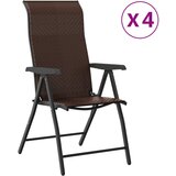 Maison Chic Zložljivi Vrtni Stoli - Stol za vrti 4 kosi rjav poli ratan JS2875, (21875802) Cene
