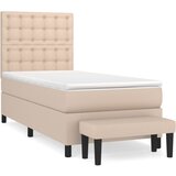  Krevet s oprugama i madrac cappuccino 100x200cm od umjetne kože | shoptok.hr