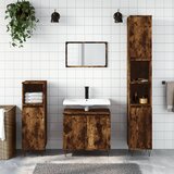 The Living Store Kopalniška omarica dimljeni hrast 58x33x60 cm inženirski les - Kopalniška Omarica, (21436815) Cene