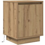  Noćni ormarići s LED svjetlima 2 kom boja hrasta 38x34x50 cm Smeđa | Shoptok.si