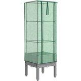 vidaXL Visoka greda s prevleko za rastlinjak videz ratana 40x40x140 cm, (21366521) | Shoptok.si