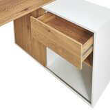 MID.YOU KOTNA PISALNA MIZA kovina, leseni material bela, barve hrasta | Shoptok.si