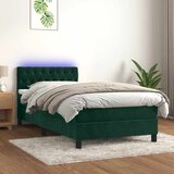  box spring s madracem LED tamnozeleni 100x200 cm baršun | shoptok.hr
