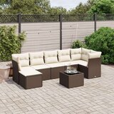 vidaXL 8-dijelni set vrtnih sofa s jastucima smeđi od poliratana | shoptok.hr