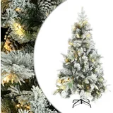 osvetljena novoletna jelka s snegom in storži 195 cm pvc in pe, (20669481)