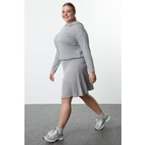 Trendyol Curve Gray Knitted Plus Size Two Piece Set | ePonuda.com