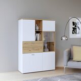 Hom`in VITRINA, bela, barve hrasta | Shoptok.si