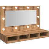 vidaXL Ormar s ogledalom i LED-om Artisan hrast 90x31,5x62 cm | shoptok.hr