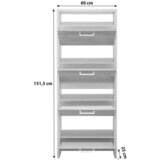 Time omara z loputami za čevlje bela, barve hrasta | Shoptok.si