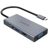Orico Priključna postaja usb-c, 5 in 1, usb 3.0, hdmi, vga, avdio, pd 60w, mc-u501p | Shoptok.si