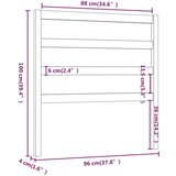  Posteljno vzglavje medeno rjavo 96x4x100 cm trdna borovina, (20645223) | Shoptok.si