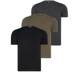Dewberry TRIPLE SET T8569 BIKE COLLAR MENS T-SHIRT-BLACK-ANTHRACITE-KHAKI | shoptok.hr