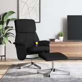 vidaXL Masažni naslonjač s osloncem za noge crni od tkanine | shoptok.hr
