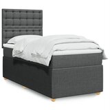 vidaXL Krevet s oprugama i madracem tamnosivi 100 x 200 cm od tkanine | shoptok.hr