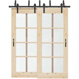 vidaXL Komplet opreme za drsna vrata 183 cm jeklo črne barve | Shoptok.si
