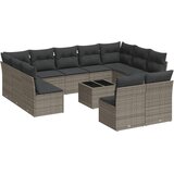  12-dijelni set vrtnih sofa od poliratana s jastucima sivi | shoptok.hr