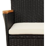  3-dijelni vrtni bistro set od poliratana s jastucima crni | shoptok.hr