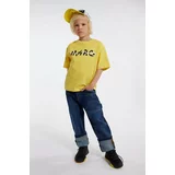 Marc Jacobs Otroška bombažna kratka majica zlata barva
