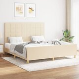  Okvir za krevet bez madraca krem 160x200 cm od tkanine | shoptok.hr