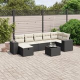 vidaXL 8-dijelni set vrtnih sofa od poliratana s jastucima crni | shoptok.hr