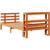  Okvir kreveta s uzglavljem voštano smeđi 75x190 cm od borovine | shoptok.hr